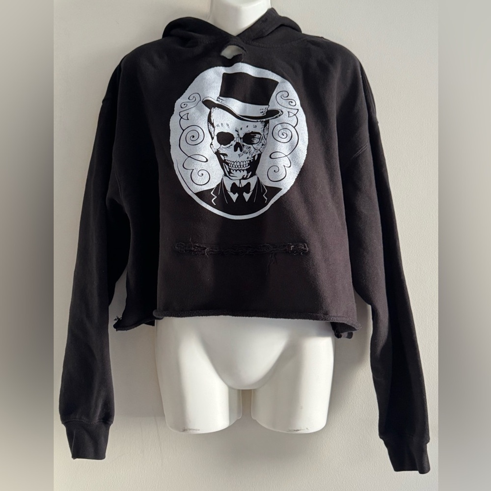 The Drive Clothing Black Crop Hoodie